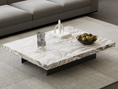 现代意式茶几su模型