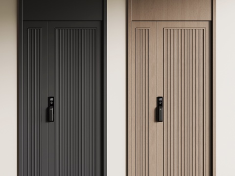 现代意式单开门 入户门su模型