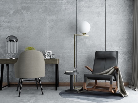  现代沙发茶几组合 落地灯 台灯3d模型 