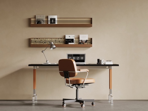  中古风书桌椅3d模型 