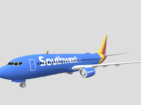  西南航空波音7373d模型 