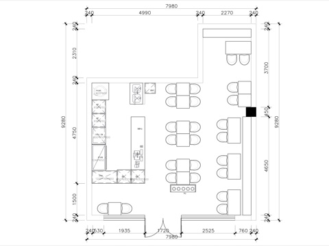 包子铺装修施工图cad施工图