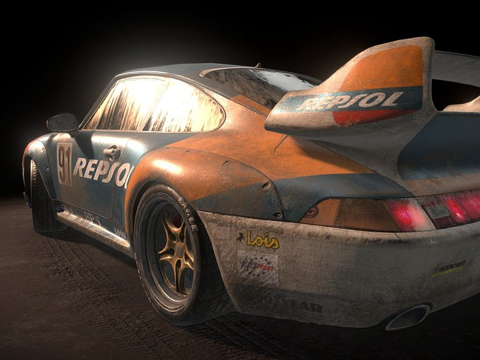  物理渲染 - 保时捷9933d模型 