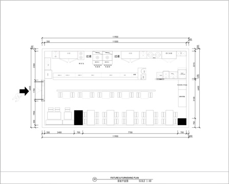 自助快餐店装修施工图cad施工图