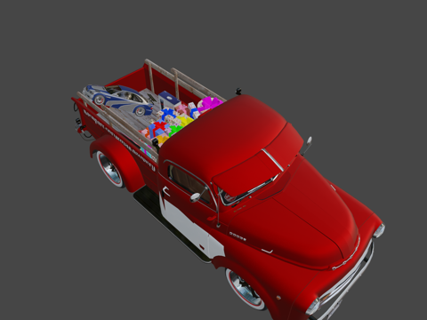  道奇 B系列皮卡 1953 X 圣诞车3d模型 