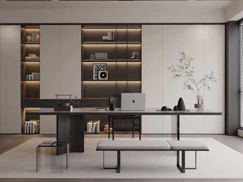 现代茶室su模型