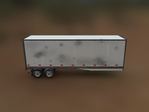  卡车拖车3d模型 