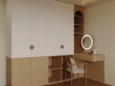  中古风衣柜 书桌 梳妆台3d模型 