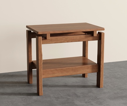 原木中古风边几 实木方茶几 木凳子su模型