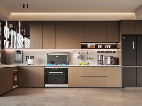 现代意式厨房su模型