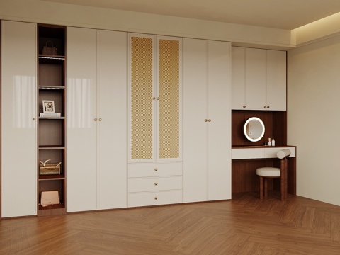 中古风衣柜 衣帽间su模型