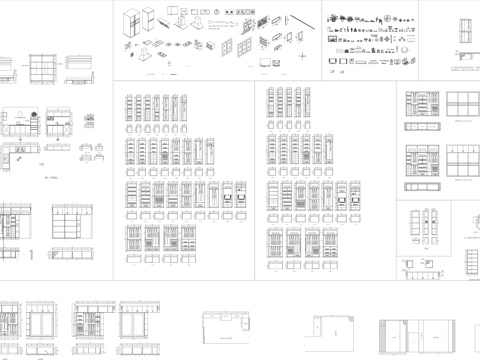 书房 - 衣柜内部构造图库cad施工图