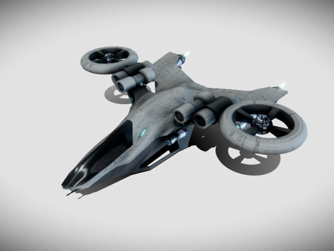  直升机太空船3d模型 