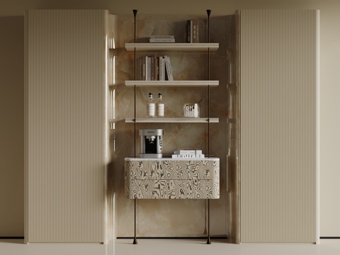  现代酒柜 酒架 书柜3d模型 