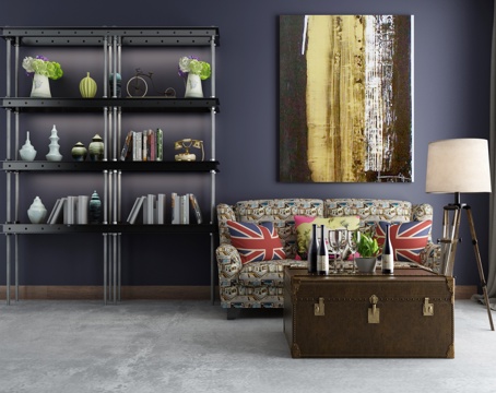  欧式古典沙发家具组合3d模型 