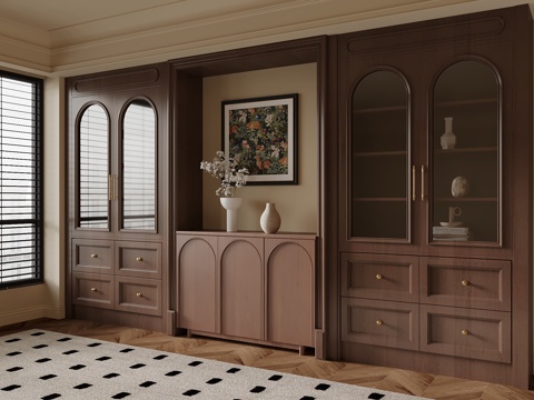  中古风书柜3d模型 