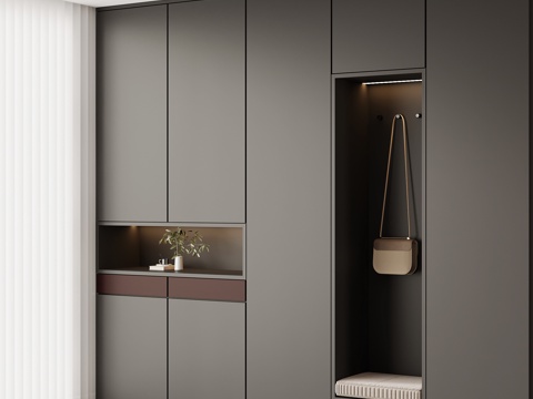  现代意式鞋柜 玄关柜3d模型 