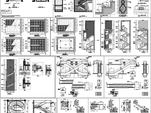 办公楼旋转楼梯自动扶梯家装工装楼梯CAD素材图库cad施工图