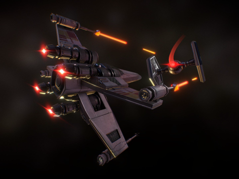  X翼战机vs钛战机3d模型 