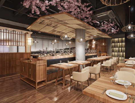  日式料理店 门头 料理 餐饮3d模型 