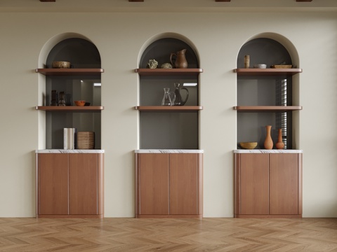  现代书柜su模型 