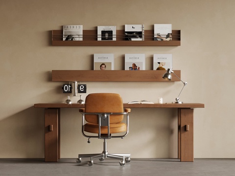 中古风书桌椅su模型