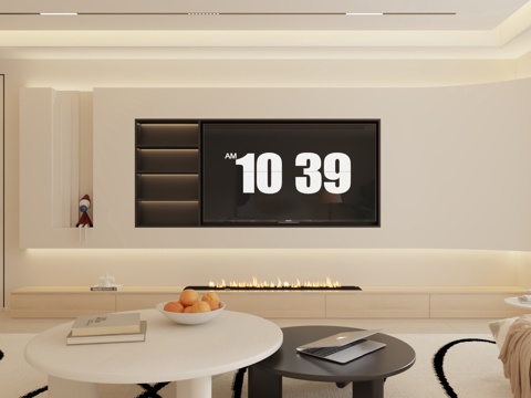  现代电视背景造型墙3d模型 