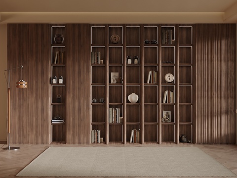  中古风书柜3d模型 