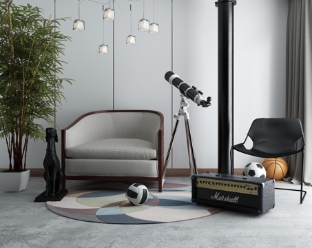  现代沙发茶几组合3d模型 