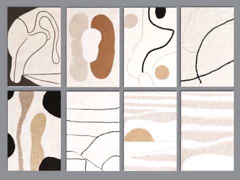  现代地毯 布艺地毯 奶油风地毯 简约地毯 暖色地毯 方形地毯3d模型 