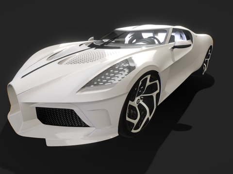  布加迪-黑车3d模型 