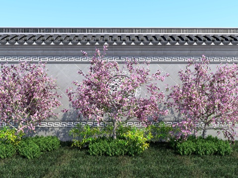  传统中式桃树 植物 桃花树 樱花树 花树3d模型 