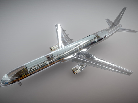  客机波音757透明3d模型 