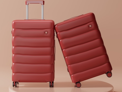  行李箱展台场景3d模型 