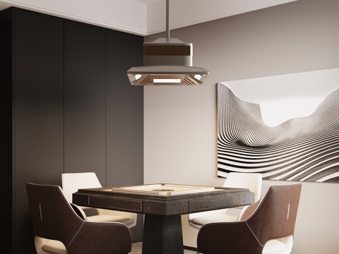 现代意式棋牌室 麻将室su模型