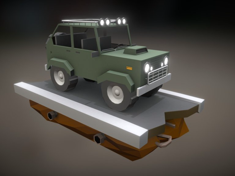  低多边形汽车3d模型 