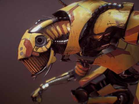  金属手臂野兽3d模型 