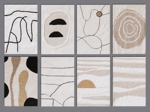  现代地毯 布艺地毯 奶油风地毯 简约地毯 暖色地毯 方形地毯3d模型 