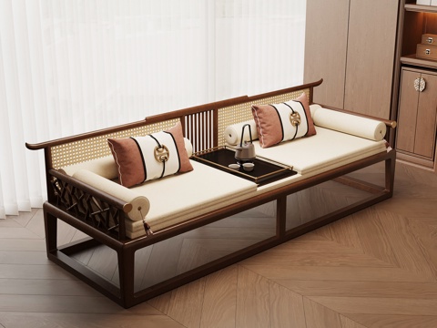  新中式罗汉床 罗汉榻 沙发3d模型 