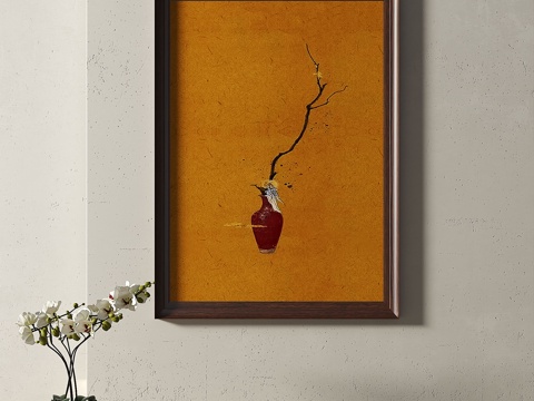  复古，中古，装饰画3d模型 