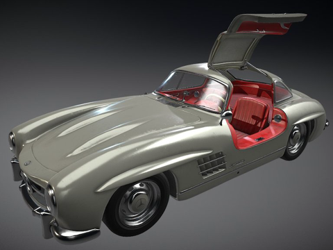  梅赛德斯-奔驰300SL鸥翼3d模型 