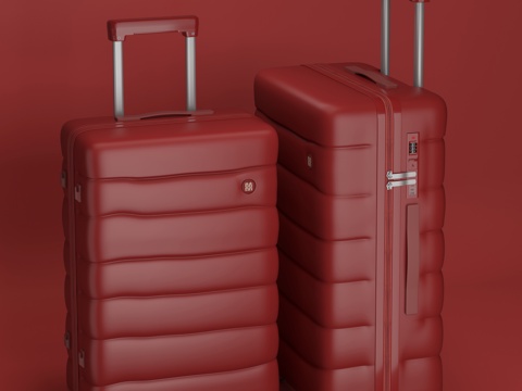  行李箱摆放场景图3d模型 