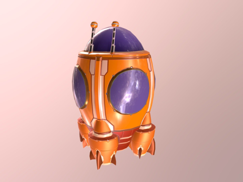  D胶囊火箭（卡通）3d模型 