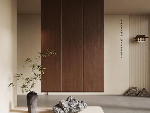 新中式玄关su模型