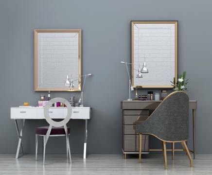  欧式简约梳妆台3d模型 