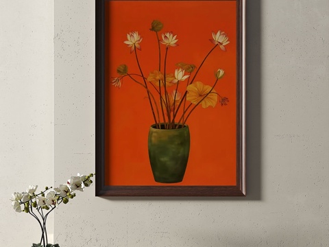  复古，中古，装饰画3d模型 