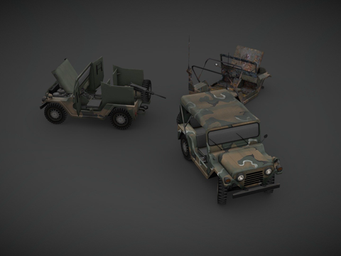  '74 AM通用M151A2 MUTT3d模型 