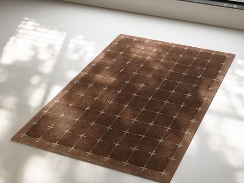  现代中古地毯 中古风地毯3d模型 