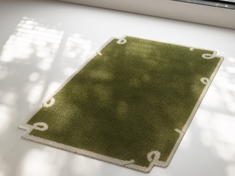  现代中古地毯 中古风地毯3d模型 