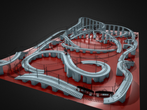  电车过山车3d模型 